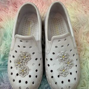 Carter's White Kids Water Shoes with Floral Design